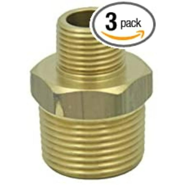 LTWFITTING Brass Pipe Hex Reducing Nipple Fitting 1 Inch x 3/4 Inch Male NPT Pack of 50 